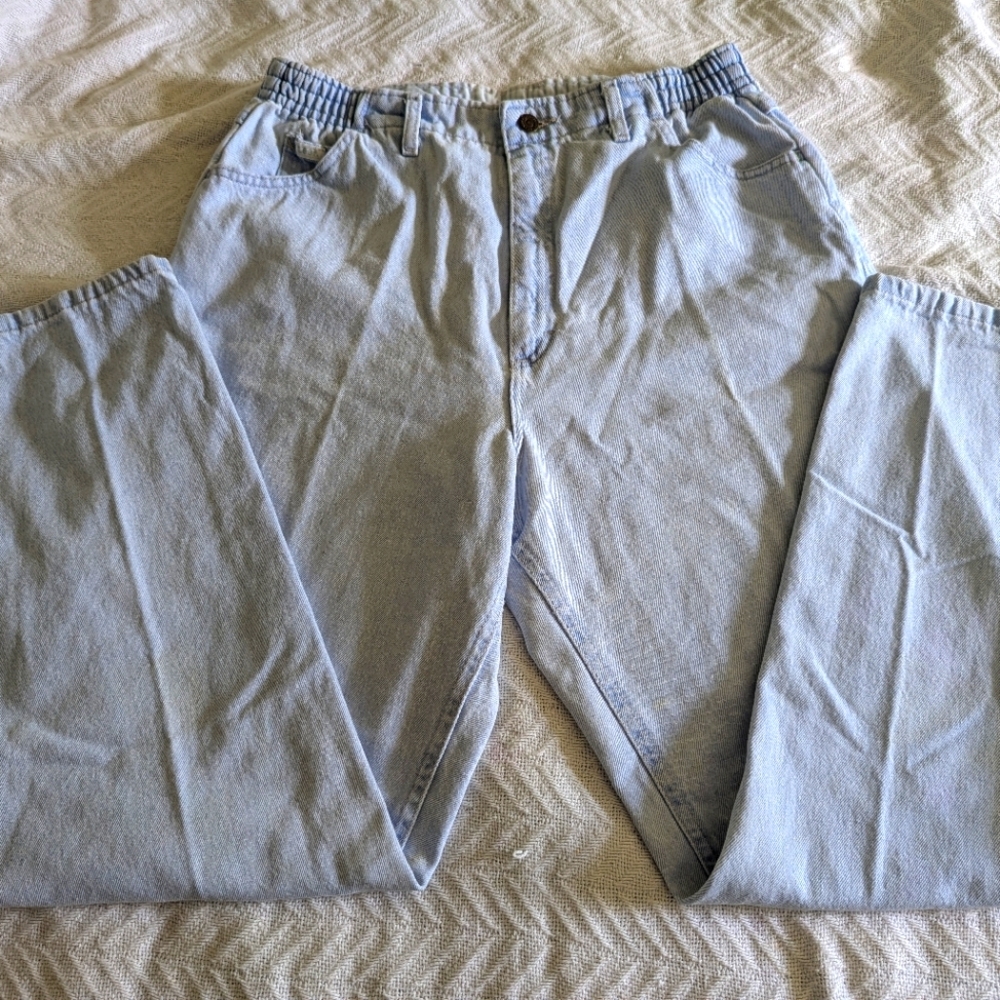 Vintage 90's Lee "Mom Jeans"  Size 12 Light Wash Hugh Waist